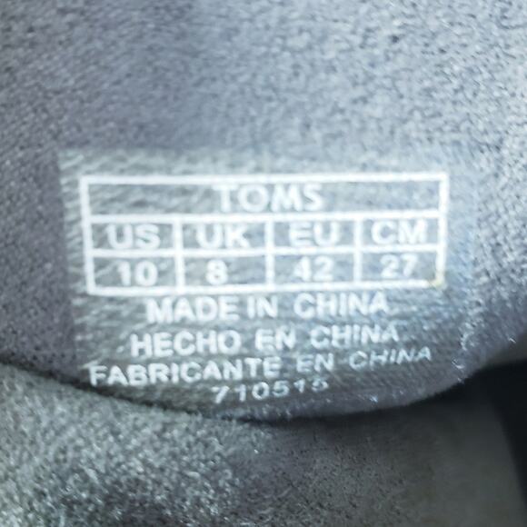 TOMS Serra Dark Brown Suede Textile Boots Booties SIZE 10 Brown Multicolor - Picture 10 of 10